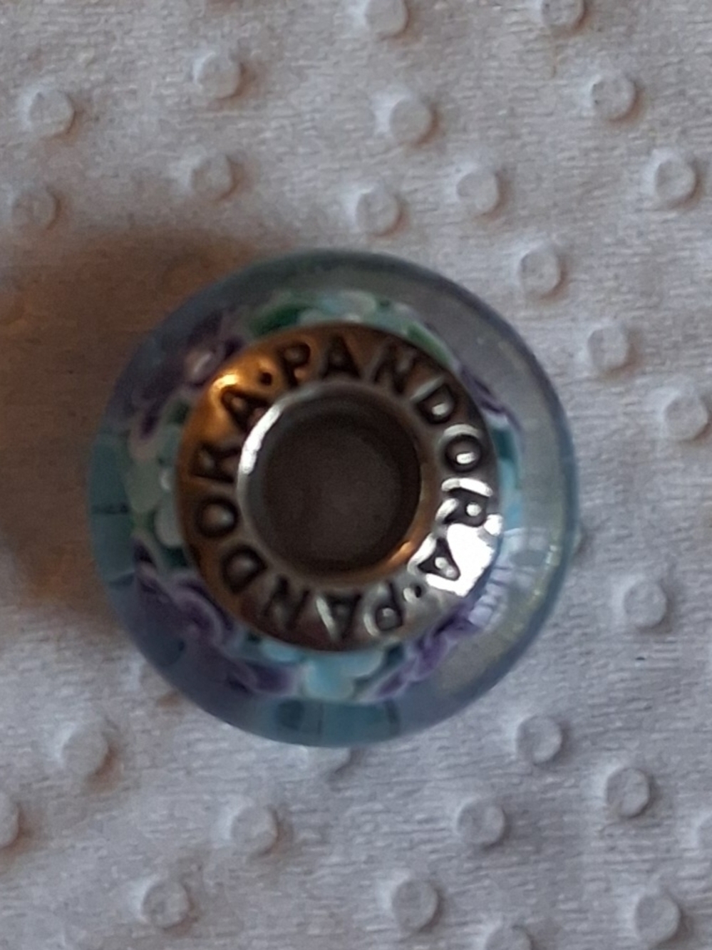 Pandora Floral Glass Charm - Blue & Purple If Want A BUNDLE LET ME KNOW TX